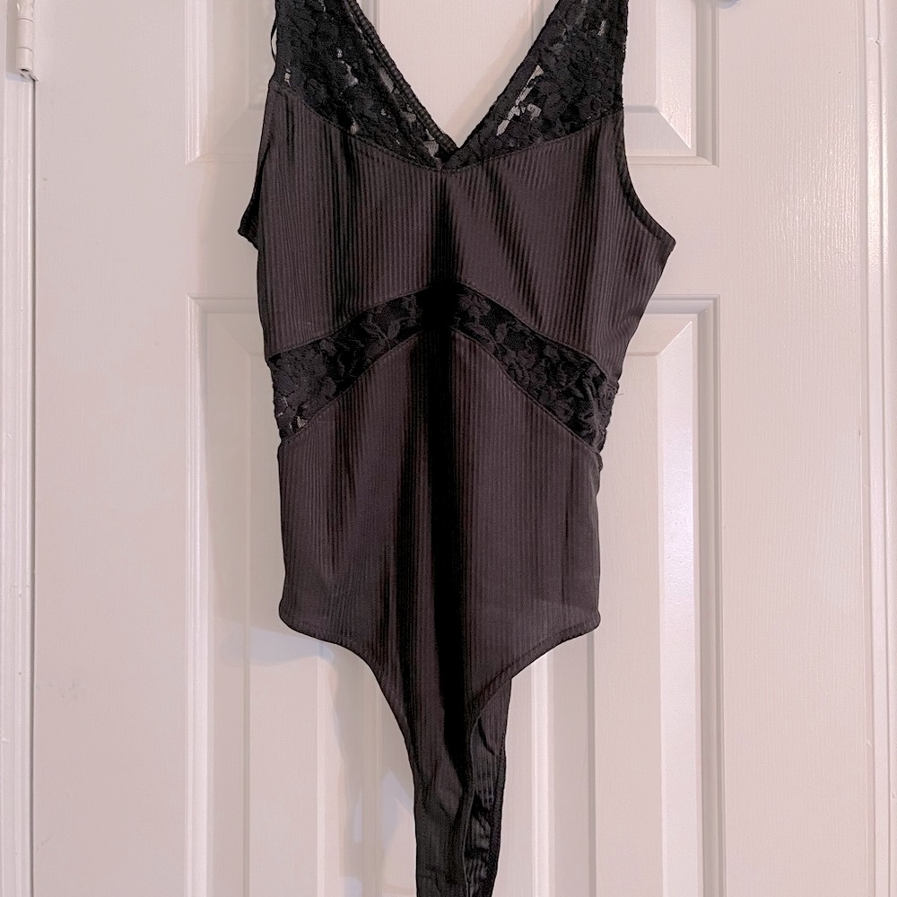 Black Lace Cutout/Trim bodysuit